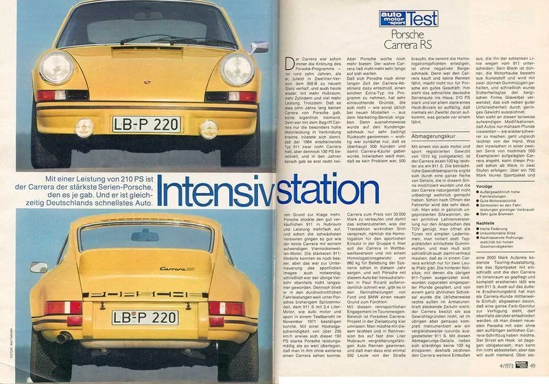 Magasine 'auto motor und sport', Avril 1973